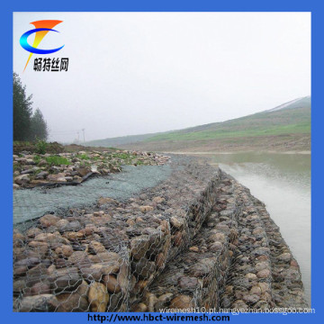 Caixa de Gabion revestida e galvanizada barata do PVC